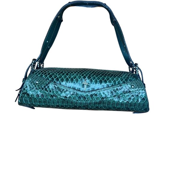 CESARE PACIOTTI GENUINE PYTHON SKIN CLUTCH PURSE HANDBAG BAG VINTAGE NEW - Picture 10 of 10